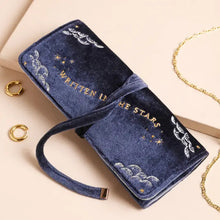 Load image into Gallery viewer, Navy Celestial Velvet Jewelry Roll - Tigertree
