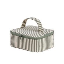 Load image into Gallery viewer, Small Cosmetic Case - Sage Stripe
