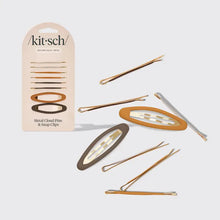 Load image into Gallery viewer, Metal Enamel Cloud + Bow Bobby Pin Set of 8 - Tigertree
