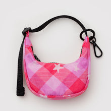 Load image into Gallery viewer, Crescent Bag Charm- Pink Star Plaid - Tigertree
