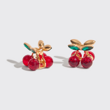 Load image into Gallery viewer, Mini Rhinestone Cherry Claw Clips Set of 2 - Tigertree
