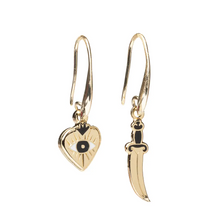 Load image into Gallery viewer, Heart + Dagger Earrings - Tigertree
