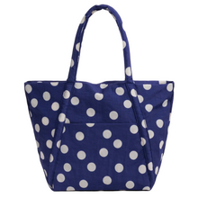 Load image into Gallery viewer, Cloud Bag - Navy &amp; Cream Polka Dot
