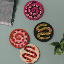 Load image into Gallery viewer, Beaded Coaster Set of 4 - Gardenland - Tigertree

