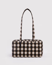 Load image into Gallery viewer, Nylon Bowler Bag - Blurred Gingham Brown - Tigertree
