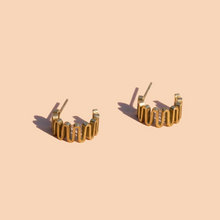 Load image into Gallery viewer, Silo Hoops 18 K Gold Plate - Tigertree
