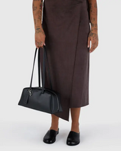 Load image into Gallery viewer, Recycled Leather Bowler Bag- Black - Tigertree
