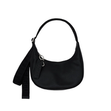 Load image into Gallery viewer, Small Recycled Leather Crescent Bag - Black
