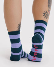 Load image into Gallery viewer, Crew Sock - Malachite Stripe - Tigertree
