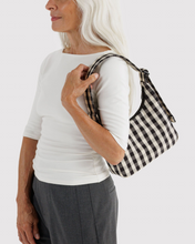 Load image into Gallery viewer, Mini Nylon Shoulder Bag - Black and Cream Gingham

