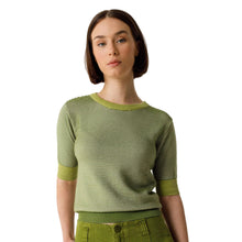 Load image into Gallery viewer, Woman wearing a green sweater and pants on a white background
