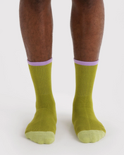 Load image into Gallery viewer, Ribbed Socks - Olive Mix - Tigertree
