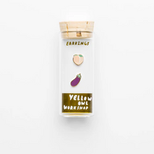 Load image into Gallery viewer, Peach and Eggplant Earrings - Tigertree
