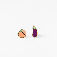 Load image into Gallery viewer, Peach and Eggplant Earrings - Tigertree
