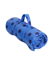 Load image into Gallery viewer, Puffy Picnic Blanket - Blue Polka Dot

