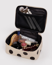 Load image into Gallery viewer, Small Cosmetic Case - Cream and Black Polka Dot
