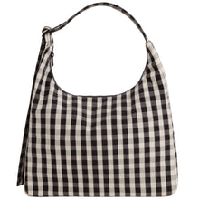 Load image into Gallery viewer, Nylon Shoulder Bag - Black and Cream Gingham
