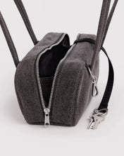 Load image into Gallery viewer, Small Denim Bowler Bag - Washed Black Denim
