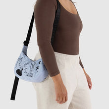 Load image into Gallery viewer, Small Nylon Crescent Bag - Embroidered Ballet Icons - Tigertree
