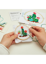 Load image into Gallery viewer, Mini Cross Stitch Embroidery Kit - Cactus - Tigertree
