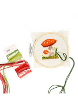 Load image into Gallery viewer, Mini Cross Stitch Kit - Mushroom - Tigertree

